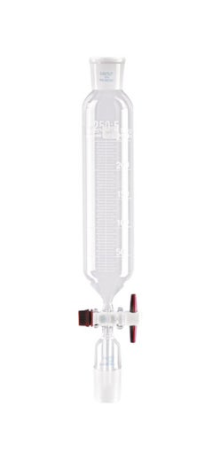 Dropping funnels cylindrical with PTFE plugs, 250 ml