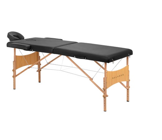 Balance Puinen taitettava hierontap&ouml;yt&auml; 2-segmenttinen musta