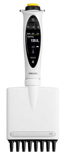 Sartorius Top Features of Picus® 2 Electronic 8-Channel Pipette 5 - 120 µL
