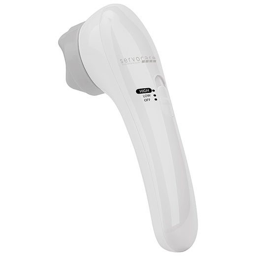 Hierontalaite yhdell&auml; k&auml;dell&auml; k&auml;ytett&auml;viss&auml;, one-hand massager